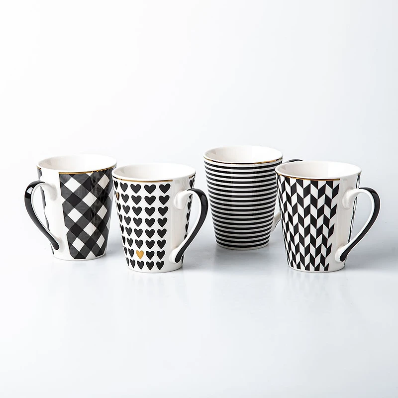 KSP Graphic 'Motif' Mug - Set of 4 (10.5oz.)