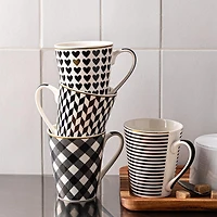 KSP Graphic 'Motif' Mug - Set of 4 (10.5oz.)