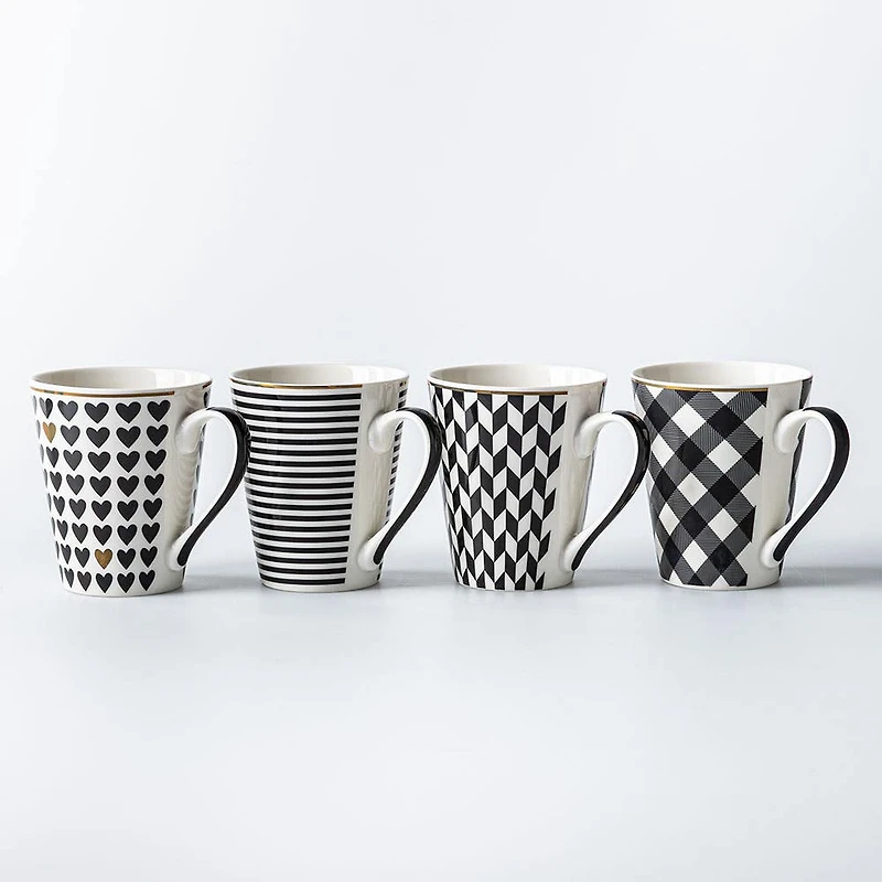 KSP Graphic 'Motif' Mug - Set of 4 (10.5oz.)