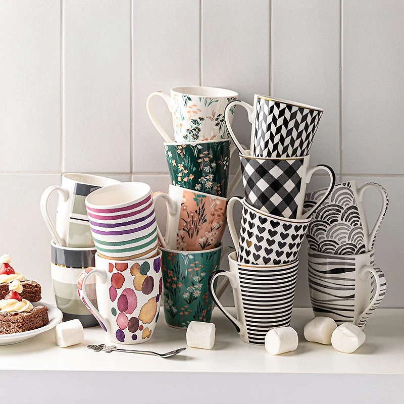 KSP Graphic 'Motif' Mug - Set of 4 (10.5oz.)