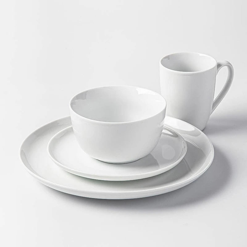 KSP Coupe Porcelain Dinnerware - Set of 16 (White)