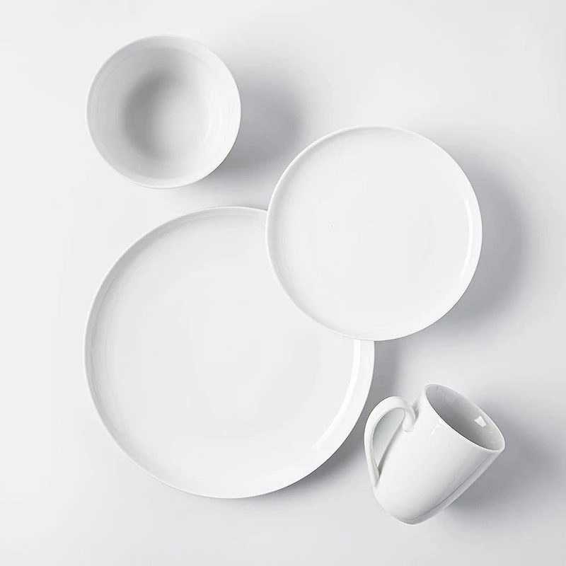 KSP Coupe Porcelain Dinnerware - Set of 16 (White)