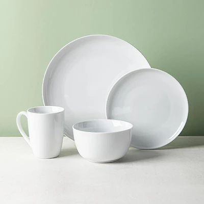 KSP Coupe Porcelain Dinnerware - Set of 16 (White)