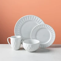 KSP Prism Porcelain Dinnerware - Set of 16 (White)