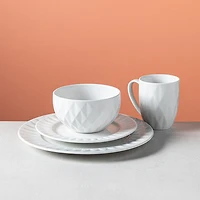 KSP Prism Porcelain Dinnerware - Set of 16 (White)