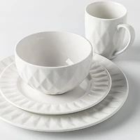 KSP Prism Porcelain Dinnerware - Set of 16 (White)