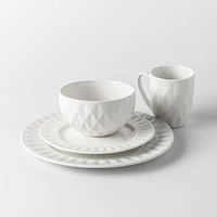 KSP Prism Porcelain Dinnerware - Set of 16 (White)