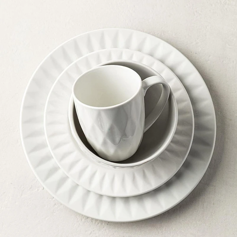 KSP Prism Porcelain Dinnerware - Set of 16 (White)