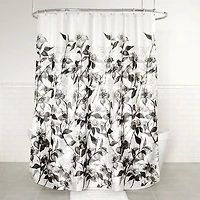 Splash Polyester Fabric 'Mio Leaf' Shower Curtain (Black/White)