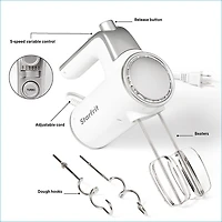 Starfrit Beat-It 5-Speed Hand Mixer (White)