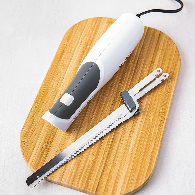 Starfrit Reciprocating Electric Knife with 2 Blades 7" (White/Black)