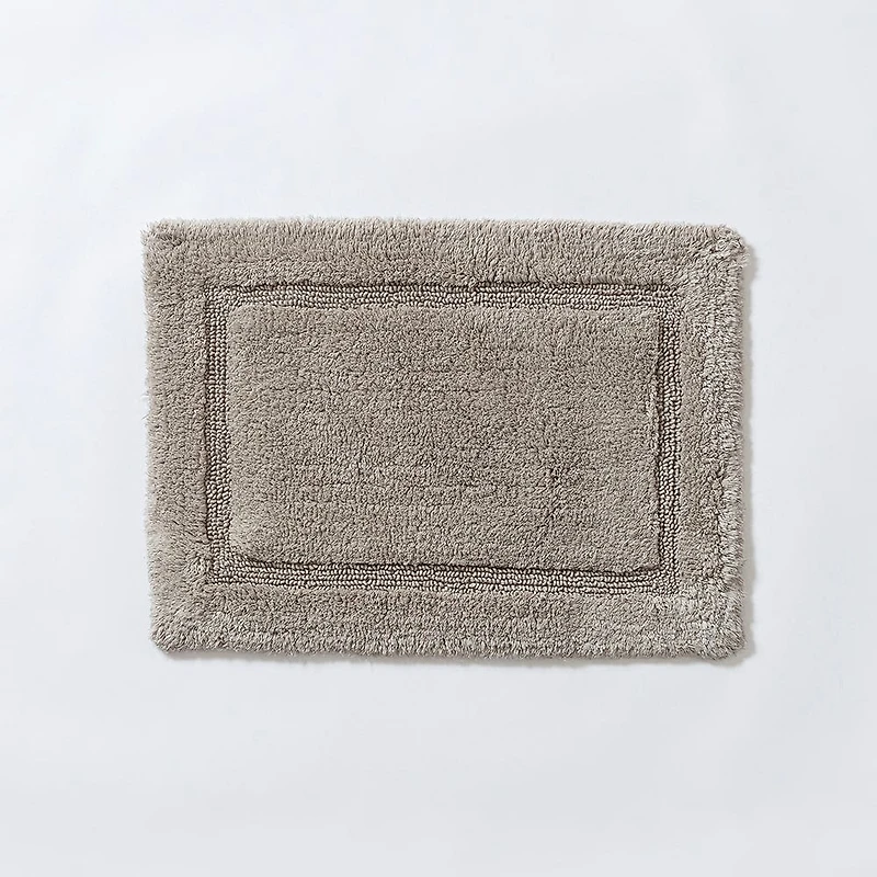 KSP Plush Single Race Track Anti-Skid Cotton Bathmat 17x24" (Lt. Grey)