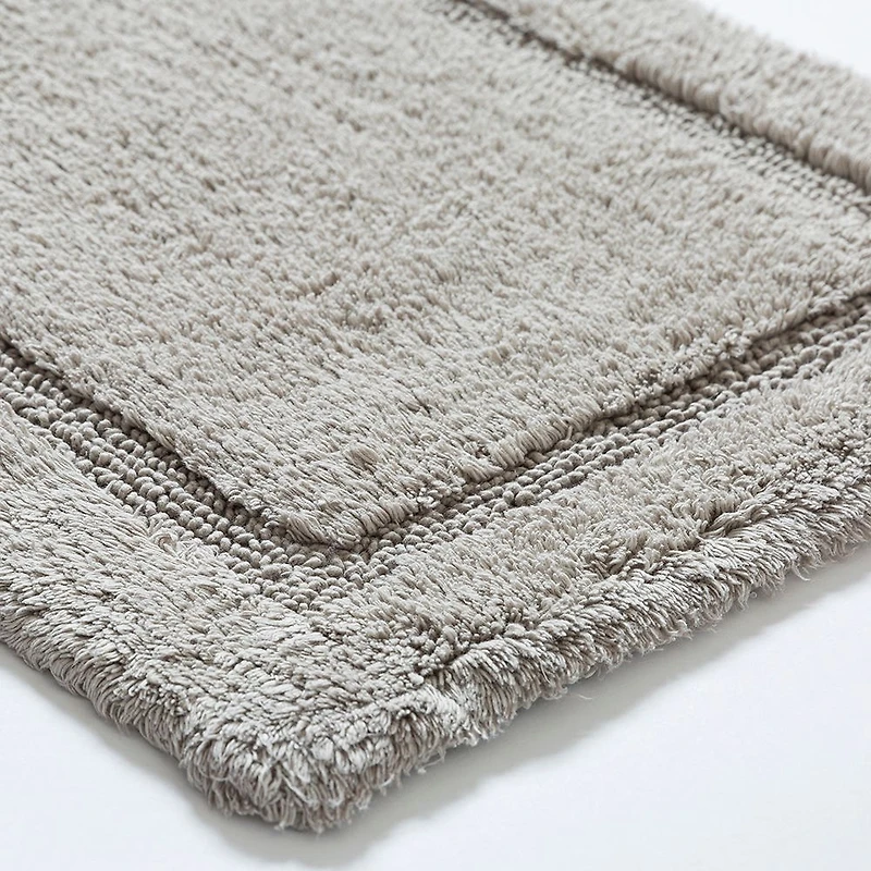 KSP Plush Single Race Track Anti-Skid Cotton Bathmat 17x24" (Lt. Grey)