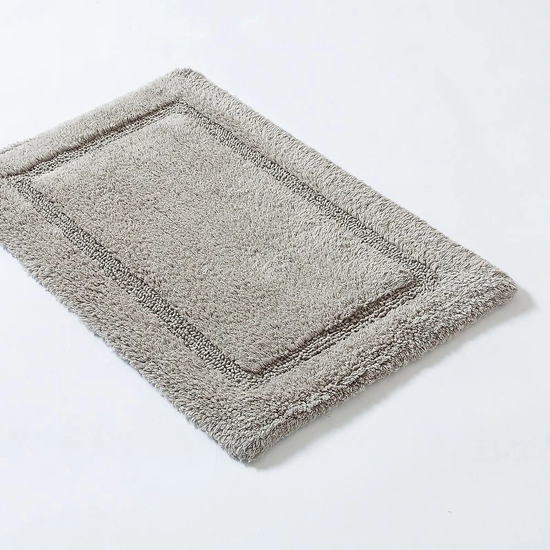 KSP Plush Single Race Track Anti-Skid Cotton Bathmat 17x24" (Lt. Grey)