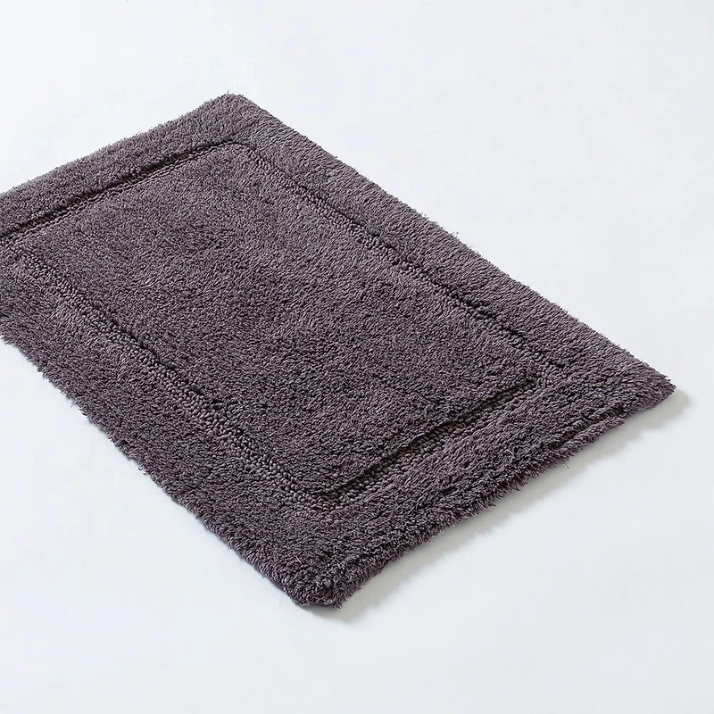 KSP Plush Single Race Track Anti-Skid Cotton Bathmat 17x24" (Dk. Grey)