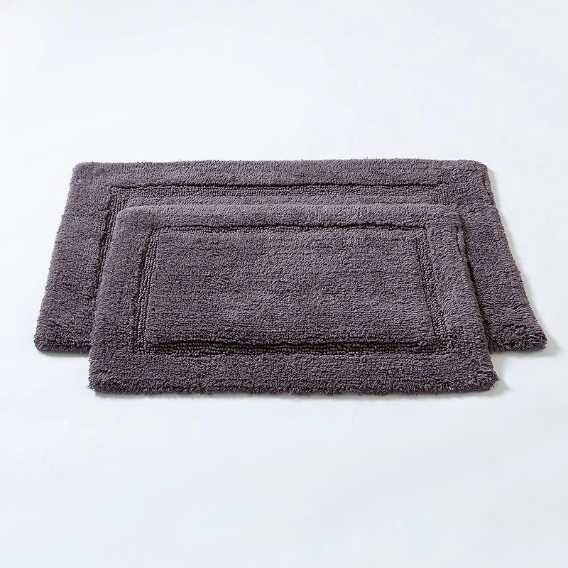 KSP Plush Single Race Track Anti-Skid Cotton Bathmat 17x24" (Dk. Grey)