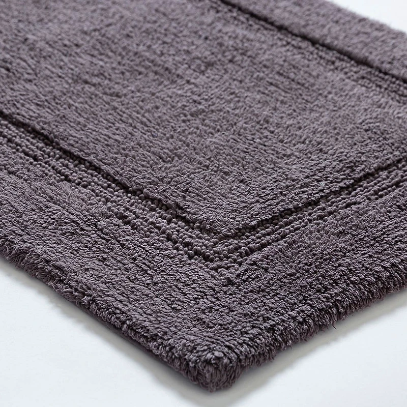 KSP Plush Single Race Track Anti-Skid Cotton Bathmat 20x32" (Dk. Grey)