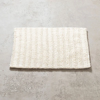 KSP Plush Stripe Cotton Reversible Bathmat 17x24" (Natural)