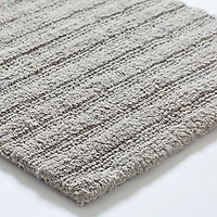 KSP Plush Stripe Cotton Reversible Bathmat 17x24" (Light Grey)