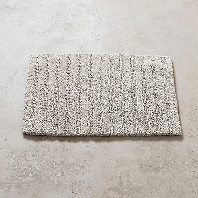 KSP Plush Stripe Cotton Reversible Bathmat 17x24" (Light Grey)