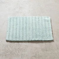 KSP Plush Stripe Cotton Reversible Bathmat 17x24" (Aqua)