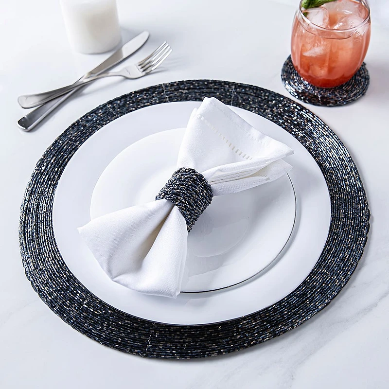 KSP Glitz Beaded Placemat (Pewter)