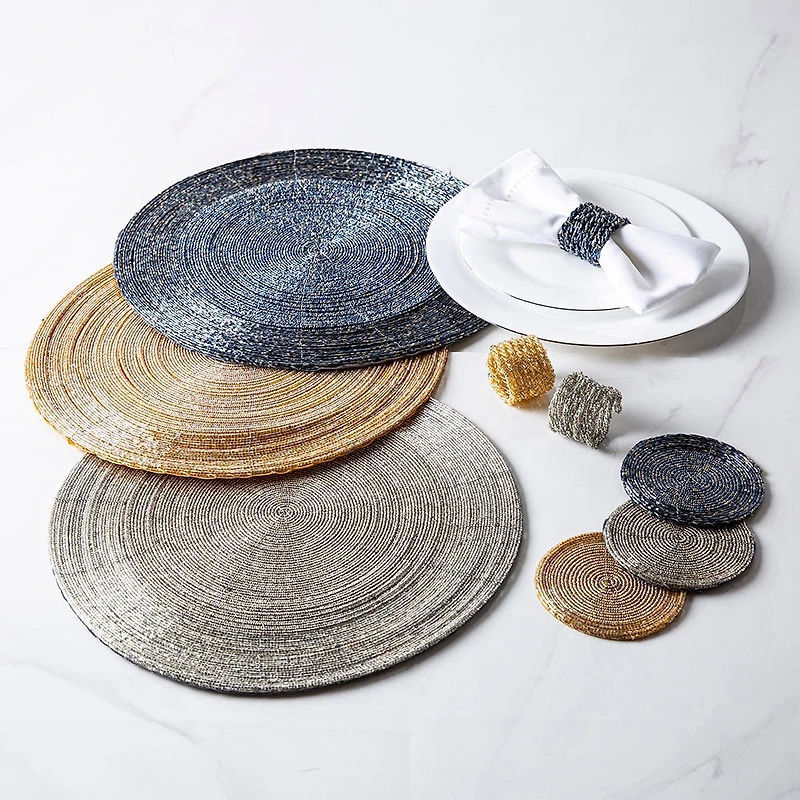 KSP Glitz Beaded Coaster (Pewter)