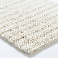 KSP Plush Stripe Cotton Reversible Bathmat 20x32" (Natural)