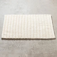 KSP Plush Stripe Cotton Reversible Bathmat 20x32" (Natural)