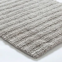 KSP Plush Stripe Cotton Reversible Bathmat 20x32" (Light Grey)