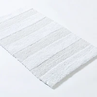 KSP Plush Thick Stripe Cotton Reversible Bathmat 20x32
