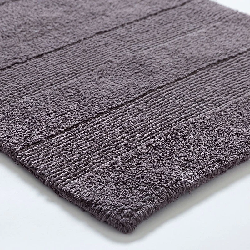 KSP Plush Thick Stripe Cotton Reversible Bathmat 20x32" (Dark Grey)