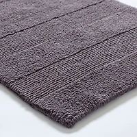 KSP Plush Thick Stripe Cotton Reversible Bathmat 20x32" (Dark Grey)