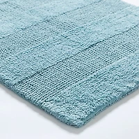 KSP Plush Thick Stripe Cotton Reversible Bathmat 20x32" (Light Blue)