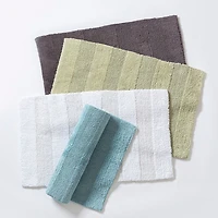 KSP Plush Thick Stripe Cotton Reversible Bathmat 20x32" (Sage)