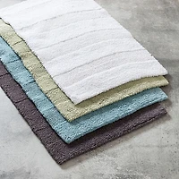 KSP Plush Thick Stripe Cotton Reversible Bathmat 20x32" (Sage)