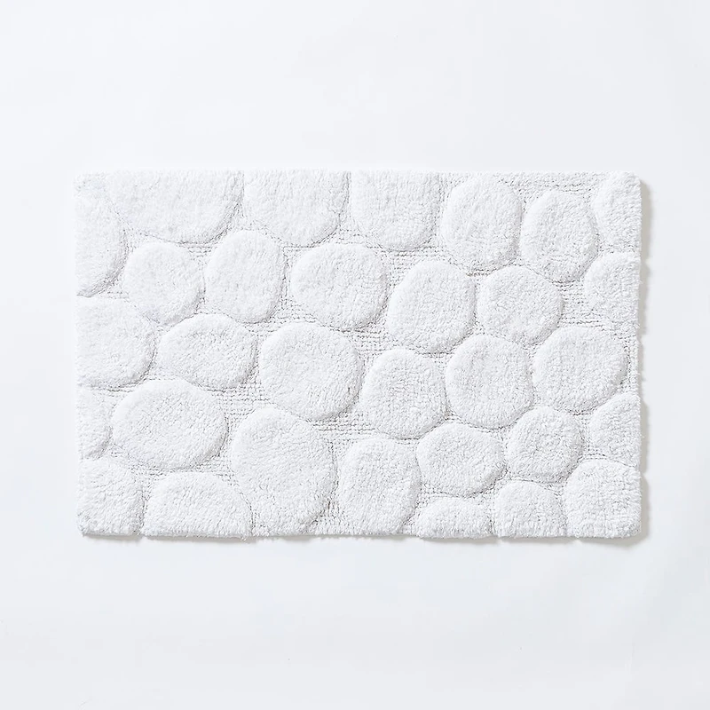 KSP Plush Pebble Anti-Skid Cotton Bathmat 20x32" (White)