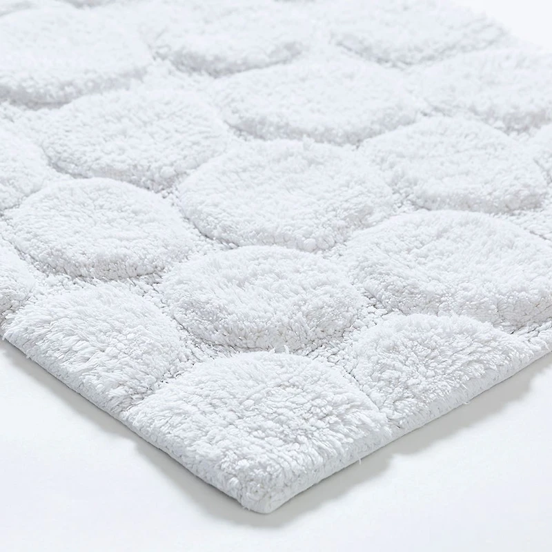 KSP Plush Pebble Anti-Skid Cotton Bathmat 20x32" (White)