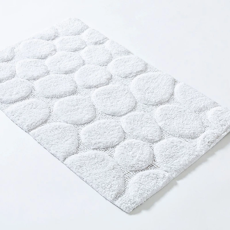 KSP Plush Pebble Anti-Skid Cotton Bathmat 20x32" (White)