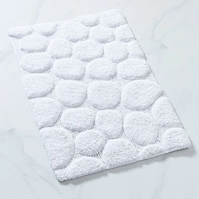 KSP Plush Pebble Anti-Skid Cotton Bathmat 20x32" (White)