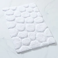 KSP Plush Pebble Anti-Skid Cotton Bathmat 20x32" (White)
