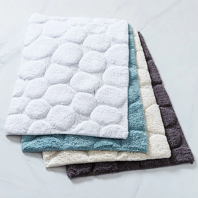 KSP Plush Pebble Anti-Skid Cotton Bathmat 20x32" (White)