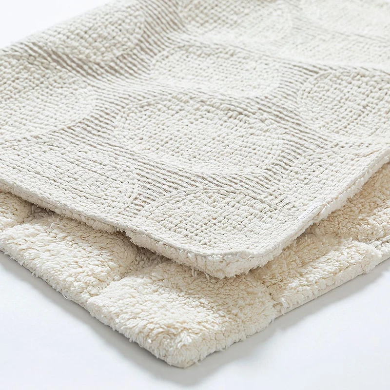 KSP Plush Pebble Anti-Skid Cotton Bathmat 20x32" (Natural)