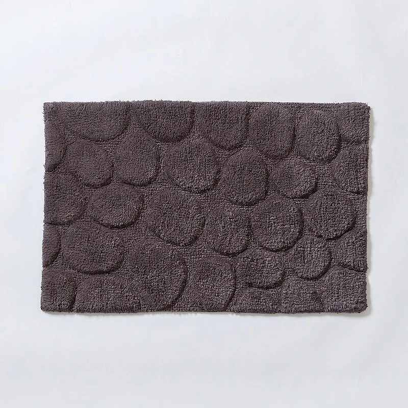 KSP Plush Pebble Anti-Skid Cotton Bathmat 20x32" (Dark Grey)