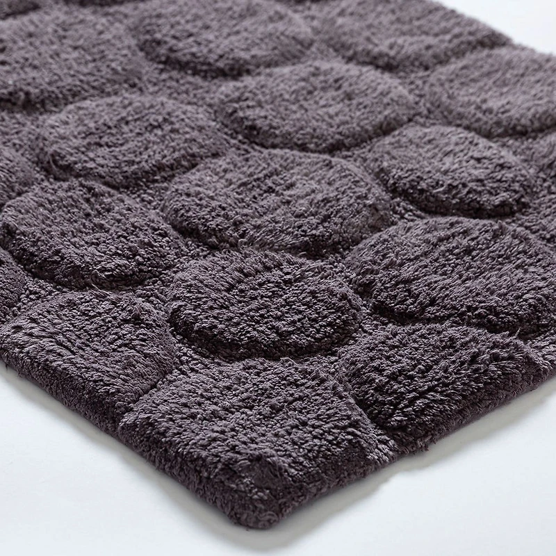 KSP Plush Pebble Anti-Skid Cotton Bathmat 20x32" (Dark Grey)