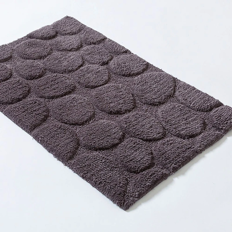 KSP Plush Pebble Anti-Skid Cotton Bathmat 20x32" (Dark Grey)
