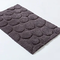 KSP Plush Pebble Anti-Skid Cotton Bathmat 20x32" (Dark Grey)