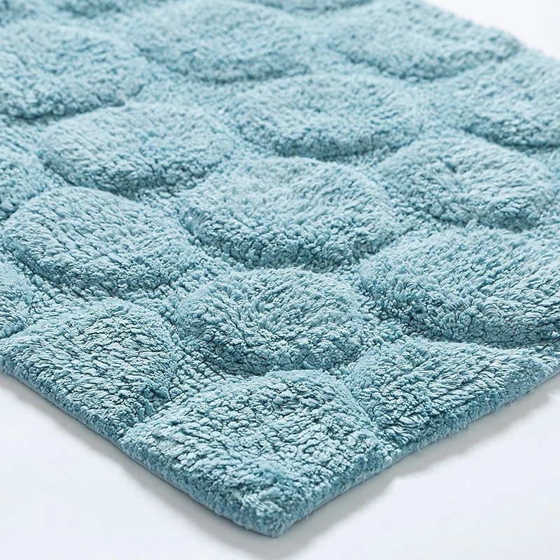 KSP Plush Pebble Anti-Skid Cotton Bathmat 20x32" (Light Blue)