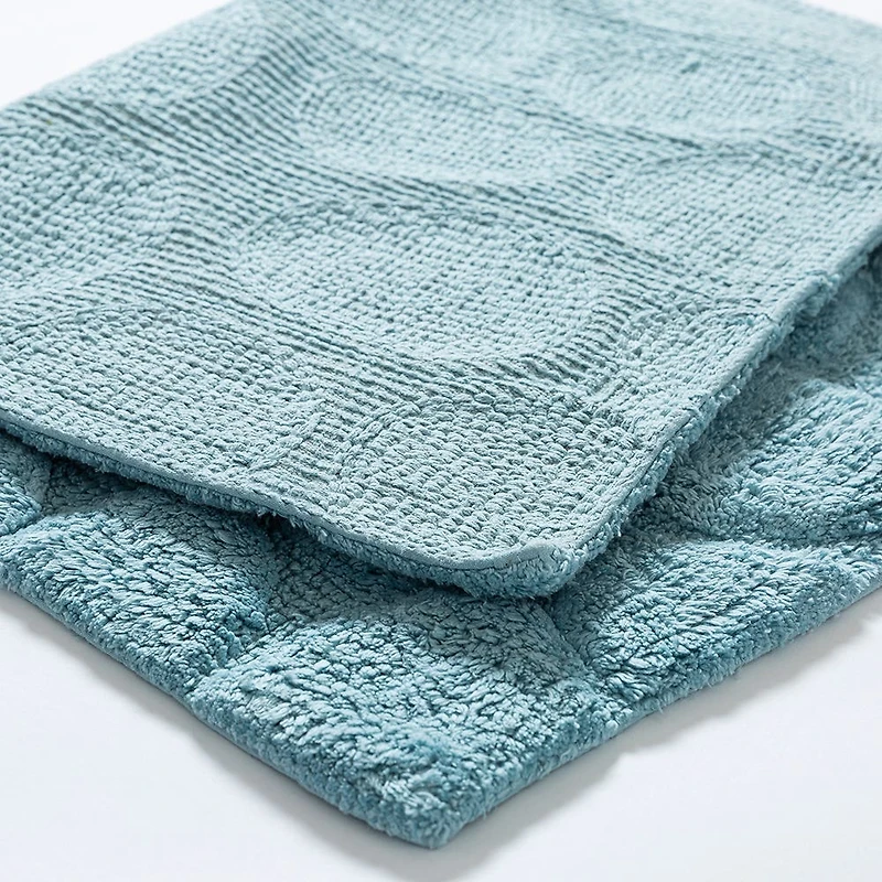 KSP Plush Pebble Anti-Skid Cotton Bathmat 20x32" (Light Blue)