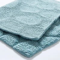 KSP Plush Pebble Anti-Skid Cotton Bathmat 20x32" (Light Blue)